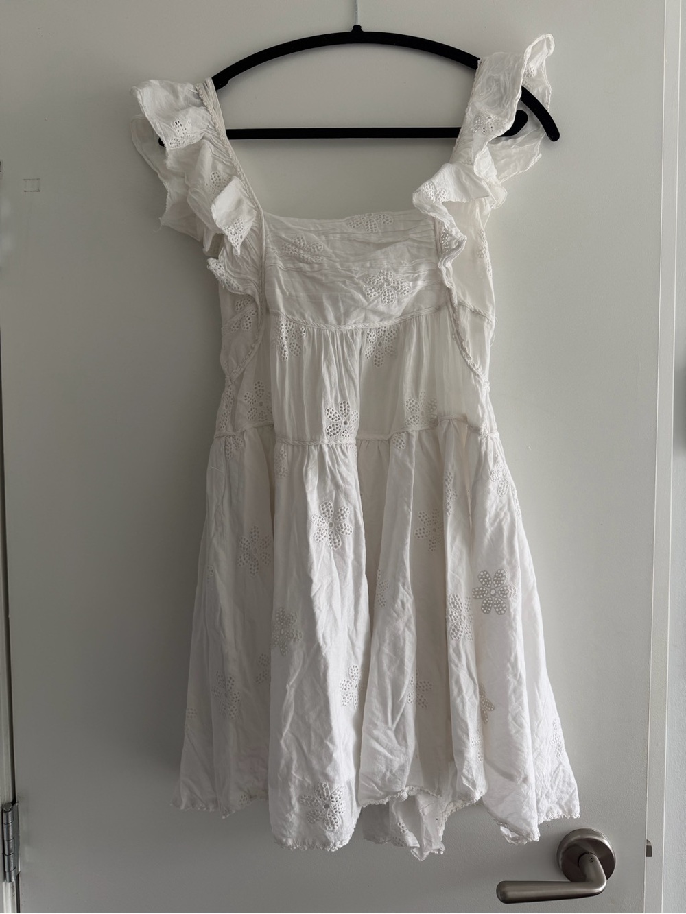 Sunday Best Ebb Dress Off-Shoulder White Eyelet Mini Dress - Picture 5 of 7